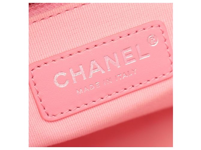 Borsa Tote Large Chanel Deauville Rosa Blu - vista 4