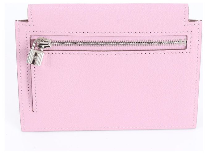 Hermès Cartera de cuero plegable Hermes Kelly Pocket Rosa - vista 2