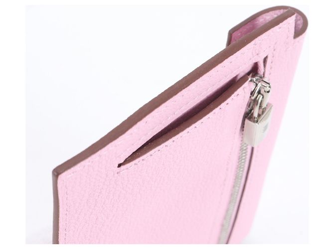 Hermès Cartera de cuero plegable Hermes Kelly Pocket Rosa - vista 3