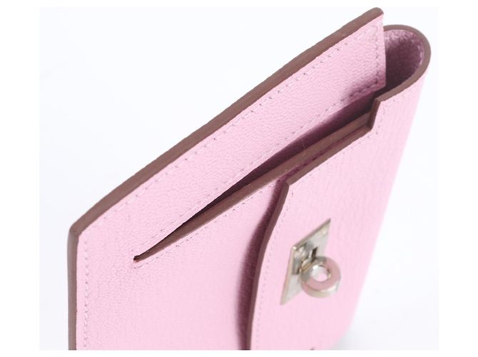 Hermès Cartera de cuero plegable Hermes Kelly Pocket Rosa - vista 4