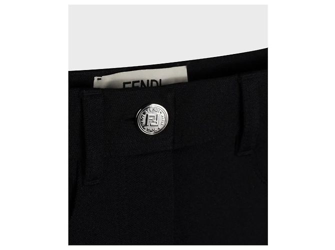 Fendi Black FF Monogram Stripe Stretch Leggings - view 3