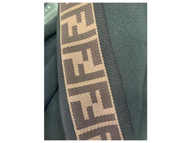 Fendi Black FF Monogram Stripe Stretch Leggings - view 4