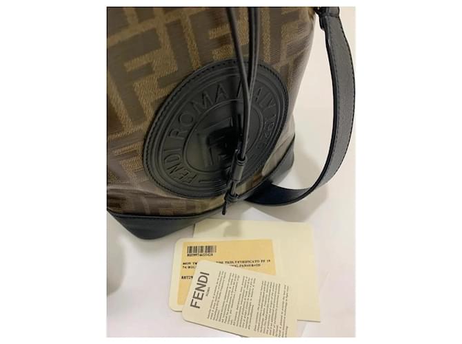 Fendi Mon Tresor Borsa a Secchiello Monogramma FF Marrone Nero - vista 4