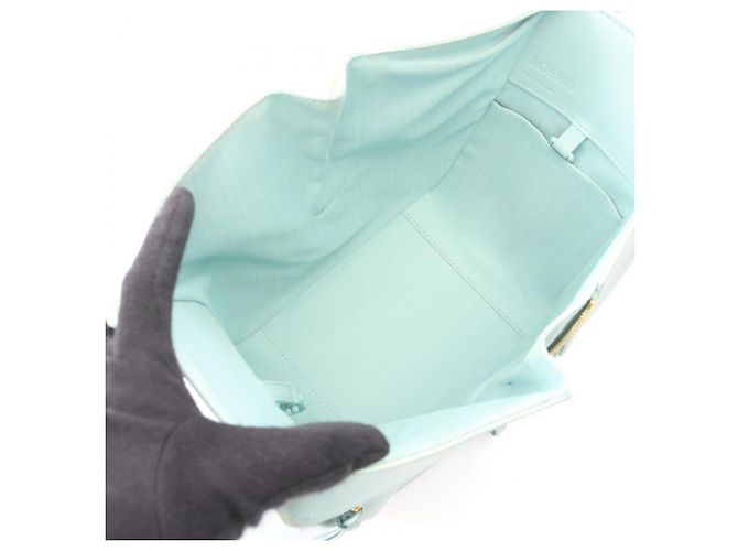 Loewe Hammock Bag - Gebrauchte Lederhandtasche Blau - Ansicht 3