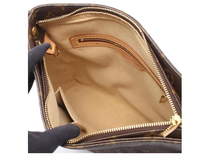 Borsa a Spalla Louis Vuitton Monogram Looping GM Marrone - vista 3