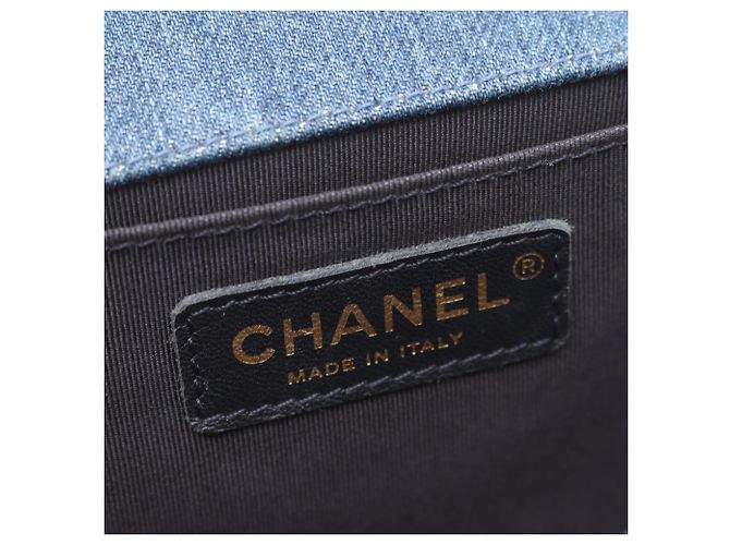 Chanel Boy Patchwork Schultertasche Blau Mehrfarben - Ansicht 4