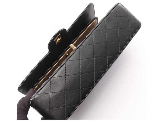 Timeless Borsa a Spalla Chanel Matelassé Double Flap Icon Charm Nero - vista 11