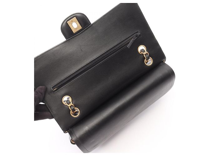 Timeless Borsa a Spalla Chanel Matelassé Double Flap Icon Charm Nero - vista 7