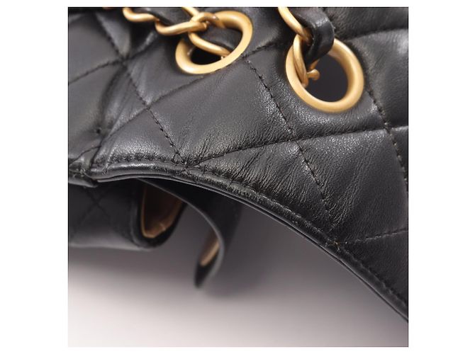 Timeless Borsa a Spalla Chanel Matelassé Double Flap Icon Charm Nero - vista 9