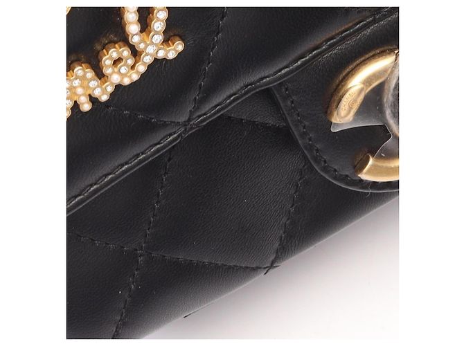 Borsa Chanel Matelassé in pelle di agnello nera Nero - vista 7