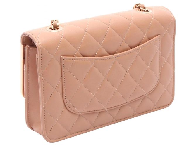 Sac à bandoulière Chanel Matelassé en agneau rose - vue 2