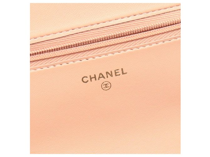 Sac à bandoulière Chanel Matelassé en agneau rose - vue 4