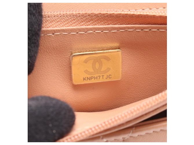 Sac à bandoulière Chanel Matelassé en agneau rose - vue 5