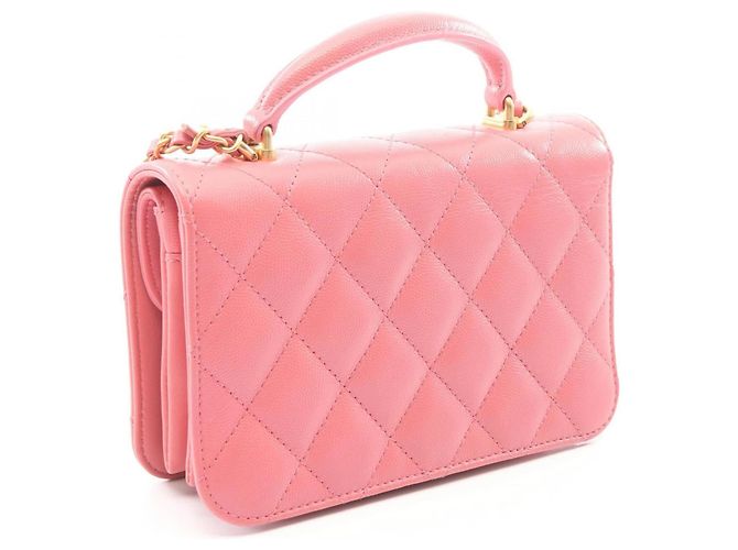 Borsa Chanel Matelassé Top Handle 2-Way Shoulder Bag Rosa - vista 2