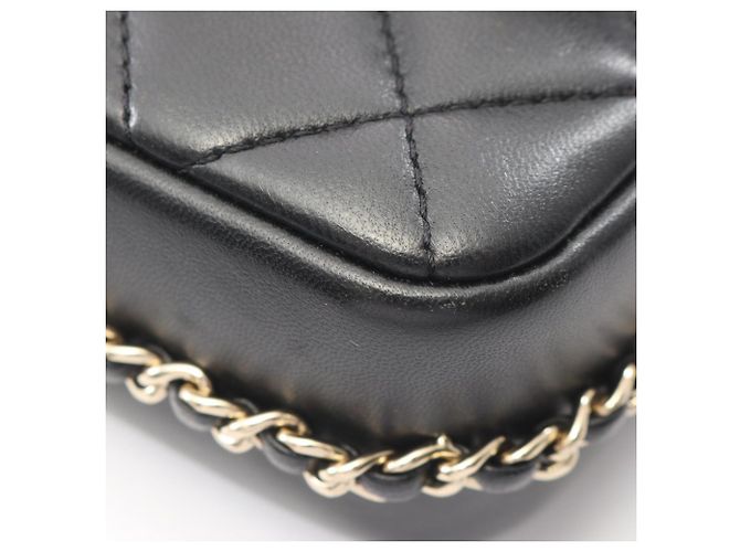 Borsa a Spalla Chanel Matelassé Small Flap Nero - vista 10