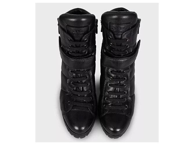 Autre Marque Prada Sport Black Leather Ankle Boots Size 37.5 pre-owned - view 2