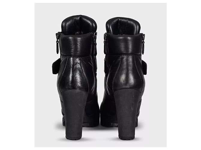 Autre Marque Prada Sport Black Leather Ankle Boots Size 37.5 pre-owned - view 4