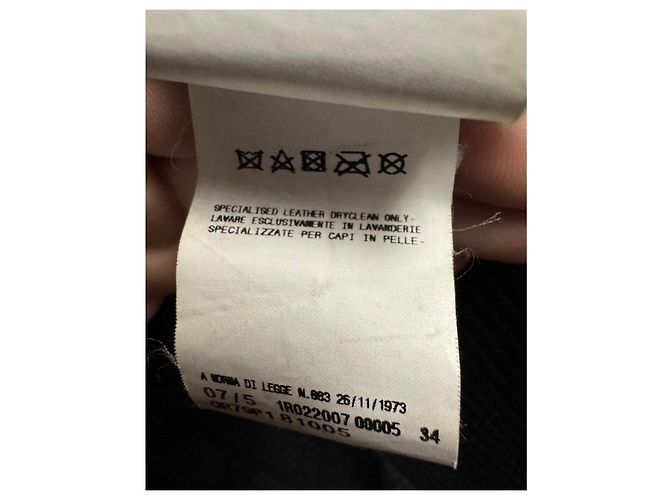 Bestickte schwarze Lederjacke John Galliano EU34/XS gebraucht - Ansicht 6