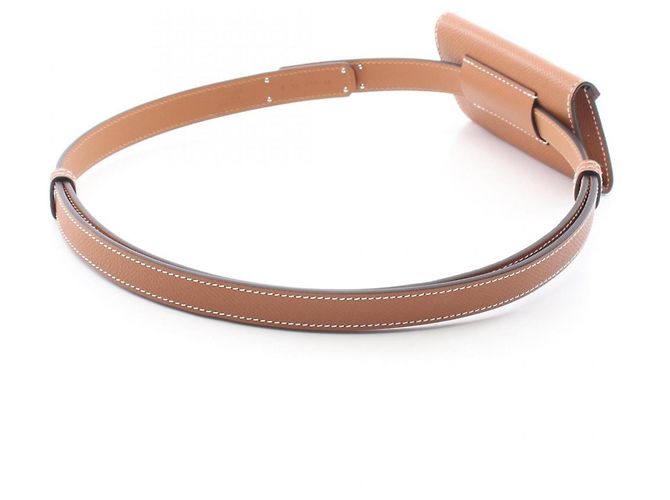 Hermès Hermes Kelly Pocket 18 Gold Belt Braun Silber - Ansicht 2