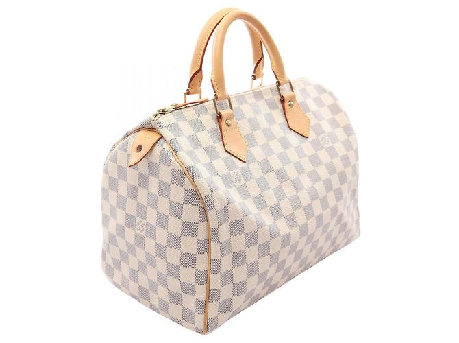Louis Vuitton Speedy Bandoulière 30 Damier Azur Handbag White - view 2