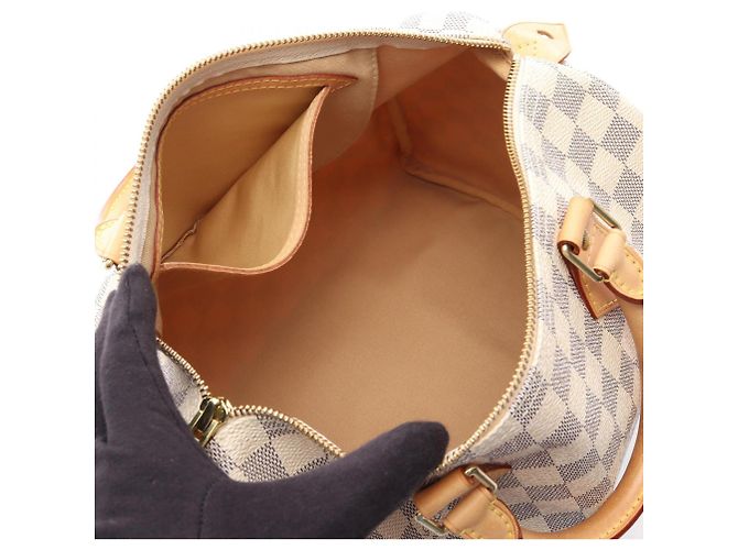Louis Vuitton Speedy Bandoulière 30 Damier Azur Handbag White - view 3