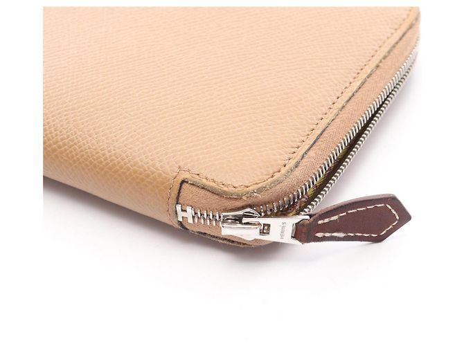 Cartera larga de seda Azap de Hermès marrón Castaño - vista 12
