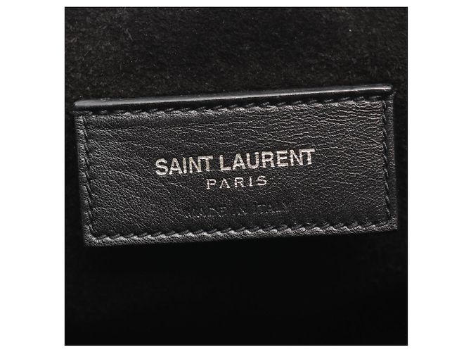 Borsa a tracolla con frange in scamosciato nero Yves Saint Laurent - vista 4