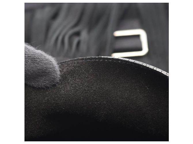 Borsa a tracolla con frange in scamosciato nero Yves Saint Laurent - vista 5