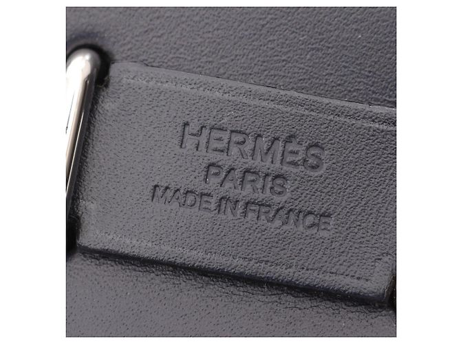 Borsa a tracolla Hermès Herbag Zip Mini Nero Blu Blu navy - vista 4