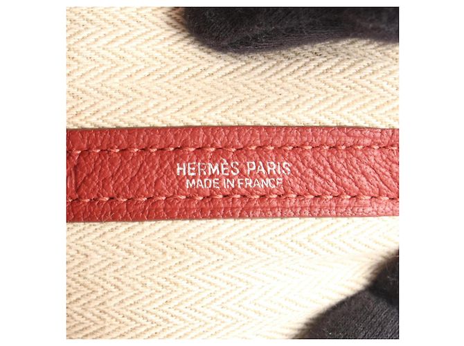 Hermès Borsa Tote Hermes Garden Party PM Rosso - vista 4