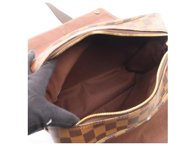 Borsa a tracolla Louis Vuitton Naviglio Damier Ebene Marrone - vista 3