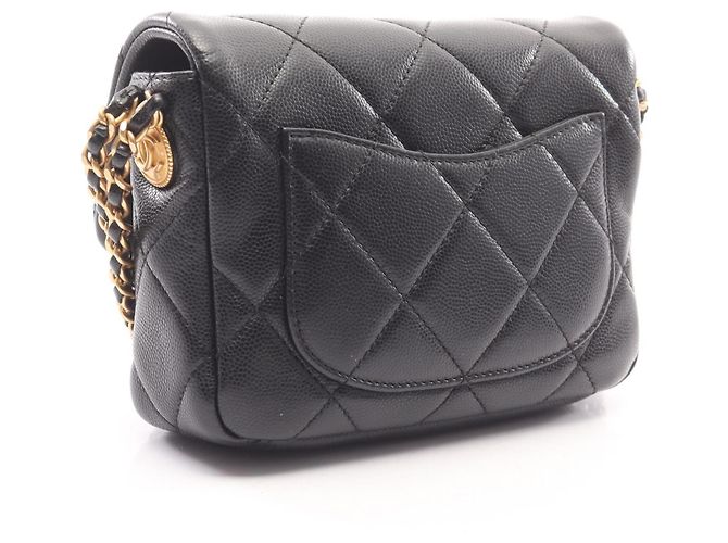Borsa a tracolla Chanel Matelassé Mini Flap in nero - vista 2