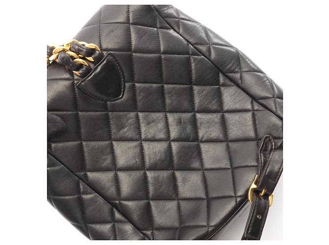 Zaino/Borsa Chanel Matelassé in agnello nero - vista 10