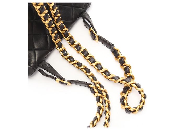 Zaino/Borsa Chanel Matelassé in agnello nero - vista 12