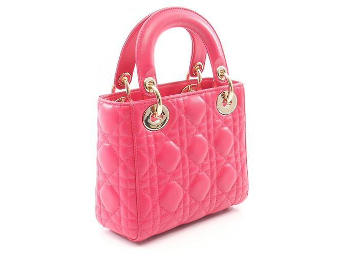 Borsa 2-Way Christian Dior Dior Lady Mini Cannage Rosa - vista 2