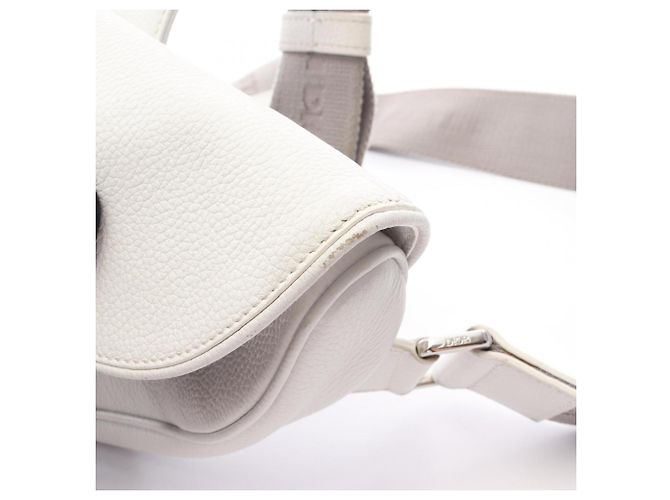 Borsa a tracolla e cintura Christian Dior Saddle Bag in pelle bianca Bianco - vista 11