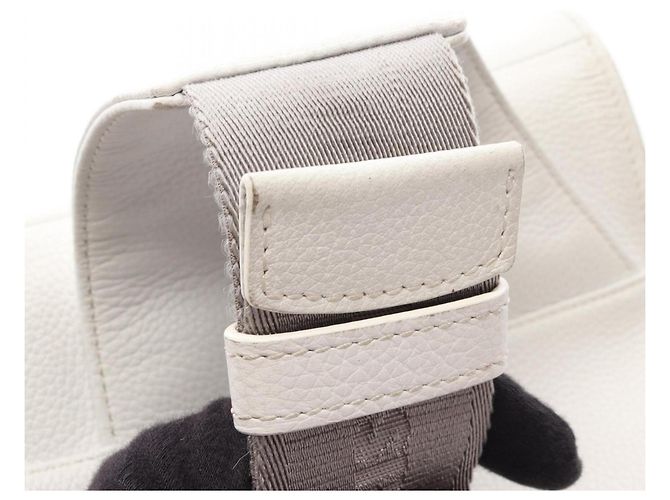 Borsa a tracolla e cintura Christian Dior Saddle Bag in pelle bianca Bianco - vista 14