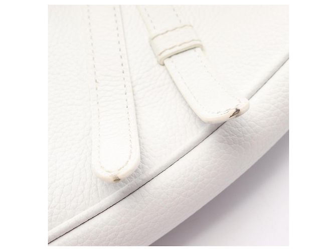 Borsa a tracolla e cintura Christian Dior Saddle Bag in pelle bianca Bianco - vista 8