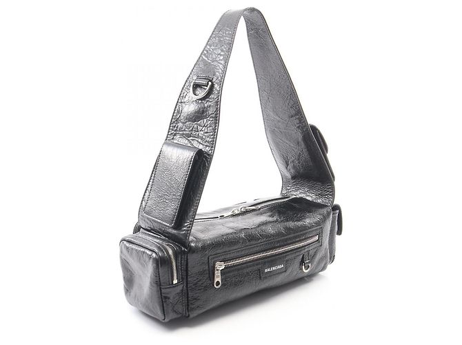 Borsa a spalla Balenciaga Super Busy Nero - vista 2