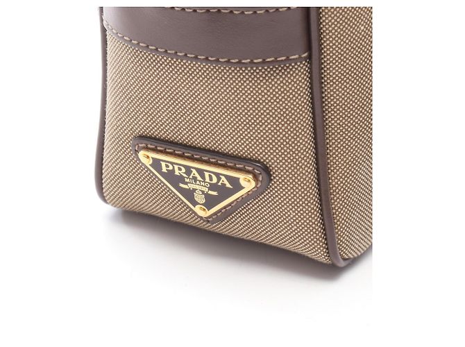 Borsa a tracolla/Borsa a mano in jacquard con LOGO Prada Marrone - vista 5
