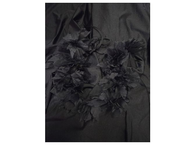 Autre Marque Giuseppe Di Morabito Schwarzes Maxikleid mit Blumenapplikationen - Ansicht 16