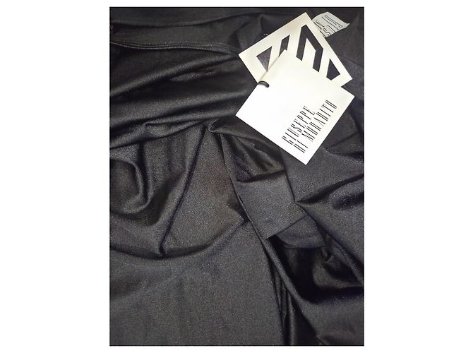 Autre Marque Giuseppe Di Morabito Schwarzes Maxikleid mit Blumenapplikationen - Ansicht 17