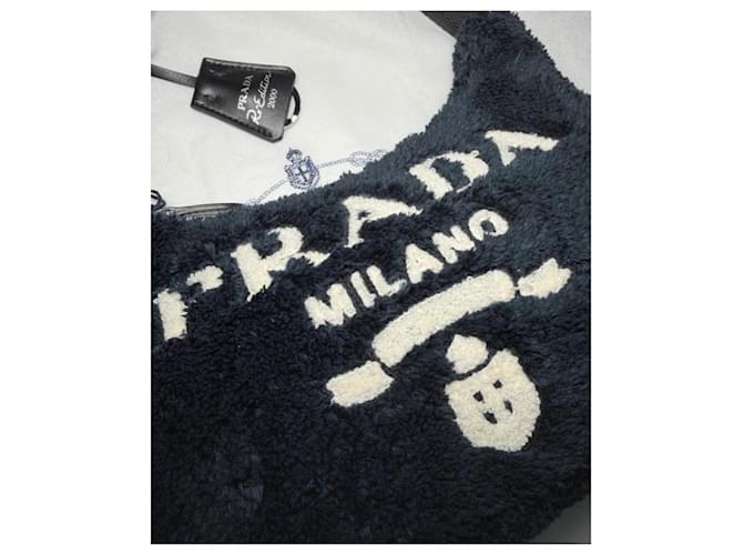 Prada Re-Edition 2000 Borsa in Spugna Nera Nero - vista 4