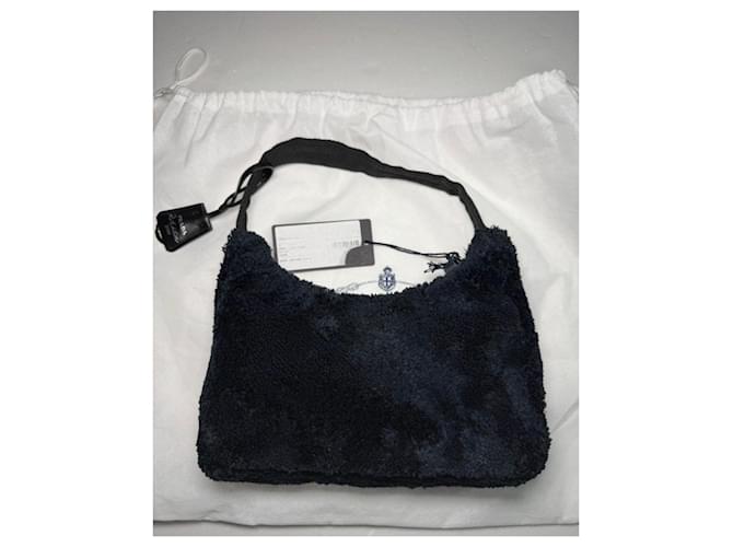 Prada Re-Edition 2000 Borsa in Spugna Nera Nero - vista 5