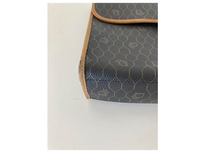 Borsa a mano Dior Monogram in tela e pelle marrone - vista 11
