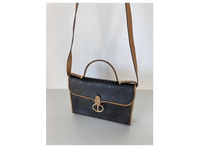 Borsa a mano Dior Monogram in tela e pelle marrone - vista 8