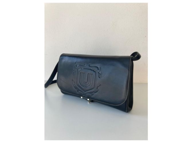 Borsa a tracolla Emanuel Ungaro in pelle nera con stemma Nero - vista 3