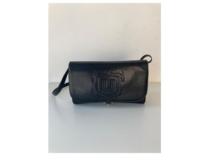 Borsa a tracolla Emanuel Ungaro in pelle nera con stemma Nero - vista 4