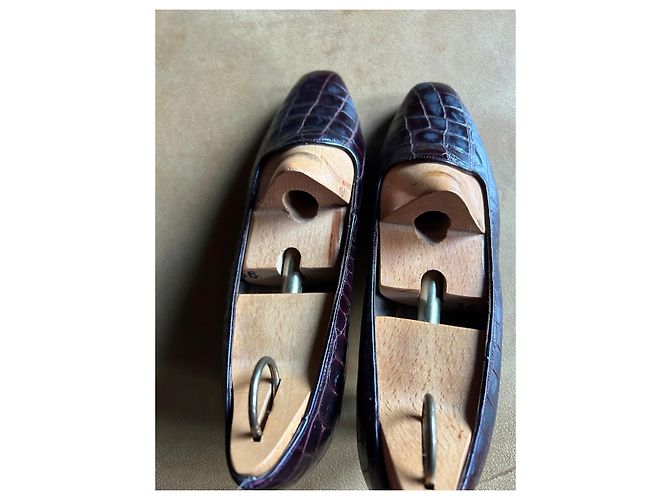 Bally Décolleté in pelle di coccodrillo bordeaux Prugna - vista 10
