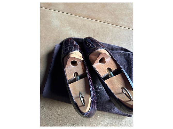 Bally Décolleté in pelle di coccodrillo bordeaux Prugna - vista 11